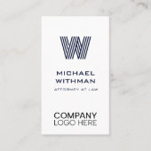 BLAUER LINIEN-MONOGRAMM-FIRMENLOGO-QR-CODE VISITENKARTE (Vorderseite)