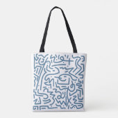 Blauer Liniendesign Tasche (Rückseite)