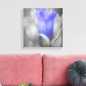 Blauer Linsen Blume teilweise Farbe Leinwanddruck (Insitu (Wohnzimmer))
