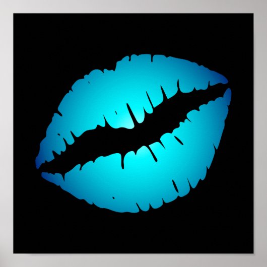 Blauer Lipstick Poster (Vorne)
