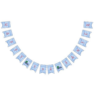 Blauer LKW-blaue weiße Streifen-Geburtstags-Fahne Wimpelkette