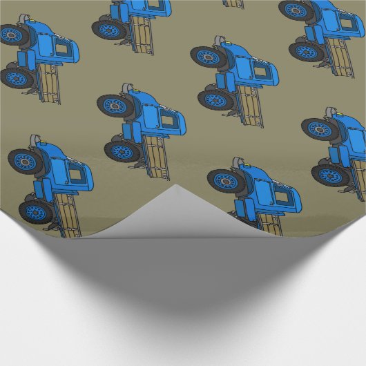 Blauer LKW Geschenkpapier (Ecke)