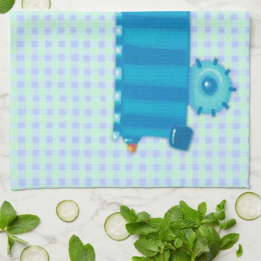 Blauer LKW Geschirrtuch (Gefaltet)