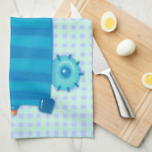 Blauer LKW Geschirrtuch (Viertel Falte)