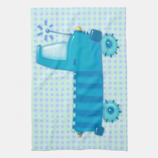 Blauer LKW Geschirrtuch (Vertikal)