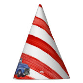 Blauer LKW-Hut - roter Streifen - Editable Alter Partyhütchen (Rechts)