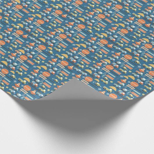 Blauer LKW Kleinkind-Party Geschenk Geschenkpapier (Ecke)