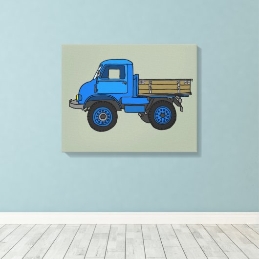 Blauer LKW Leinwanddruck (Insitu (Holzboden))