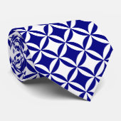 Blauer Loch im Türmuster Krawatte (Gerollt)