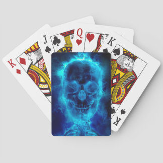 Blauer lodernder Schädel Spielkarten