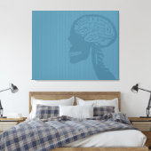 Blauer Logiker Leinwanddruck (Insitu (Schlafzimmer))
