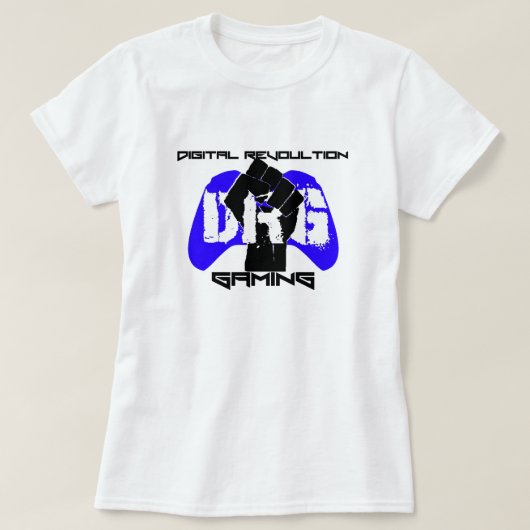 Blauer Logo-T - Shirt: Frauen weiß T-Shirt (Design vorne)
