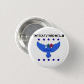 Blauer Logoknopf der Zuckung Button (Vorne & Hinten)
