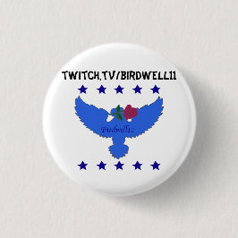 Blauer Logoknopf der Zuckung Button