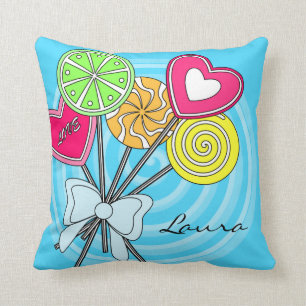 Blauer Lollipop Pillow Kissen