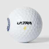 Blauer Lorbeerkranz mit individuellem Monogramm Golfball (Logo)