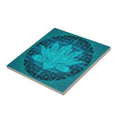 Blauer Lotos-Blume Fliese (Seite)
