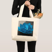 Blauer Lotos-Blume Jumbo Stoffbeutel (Vorderseite (Produkt))
