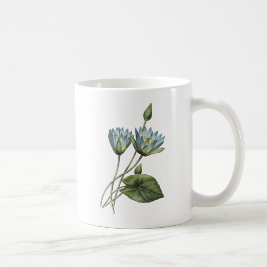 blauer Lotos (Nymphaea caerulea) durch Redouté Kaffeetasse (Rechts)