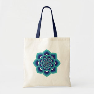 Blauer Lotosmandala-Taschen-Tasche Tragetasche
