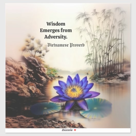 Blauer Lotus aus Muddy Waters (Vietnamesisch) Aufkleber (Blatt)