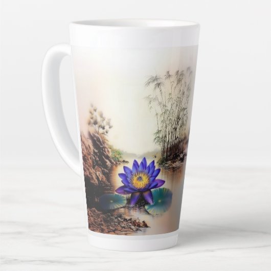 Blauer Lotus aus Muddy Waters (Vietnamesisch) Milchtasse (Linke Ecke)
