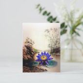 Blauer Lotus aus Muddy Waters (Vietnamesisch) Postkarte (Stehend Vorderseite)
