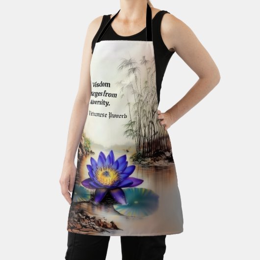 Blauer Lotus aus Muddy Waters (Vietnamesisch) Schürze (InSitu)