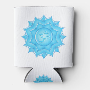 Blauer Lotus Blume Om Symbol Zeichnend Dosenkühler