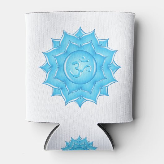 Blauer Lotus Blume Om Symbol Zeichnend Dosenkühler (Vorderseite)