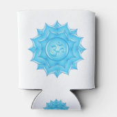Blauer Lotus Blume Om Symbol Zeichnend Dosenkühler (Rückseite)