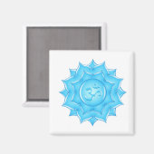 Blauer Lotus Blume Om Symbol Zeichnend Magnet (Vorderseite/Rückseite)