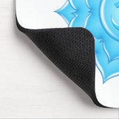 Blauer Lotus Blume Om Symbol Zeichnend Mousepad (Ecke)