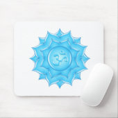 Blauer Lotus Blume Om Symbol Zeichnend Mousepad (Mit Mouse)