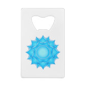 Blauer Lotus-Blume Zeichnend Geldbeutel Flaschenöffner (Rückseite)