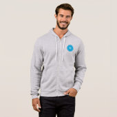 Blauer Lotus-Blume Zeichnend Hoodie (Vorne ganz)