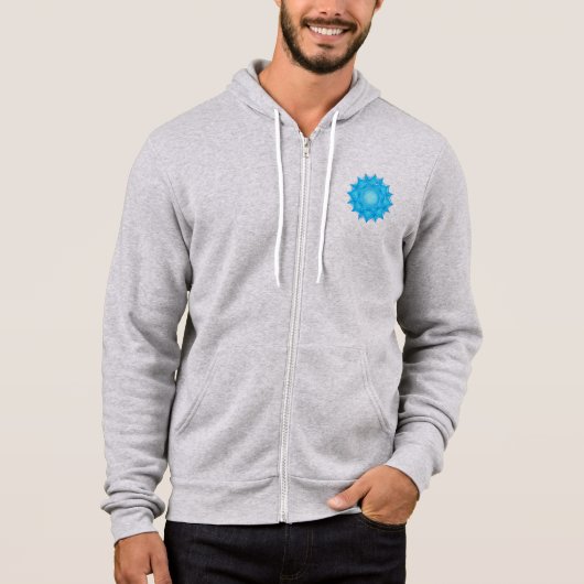 Blauer Lotus-Blume Zeichnend Hoodie (Vorderseite)