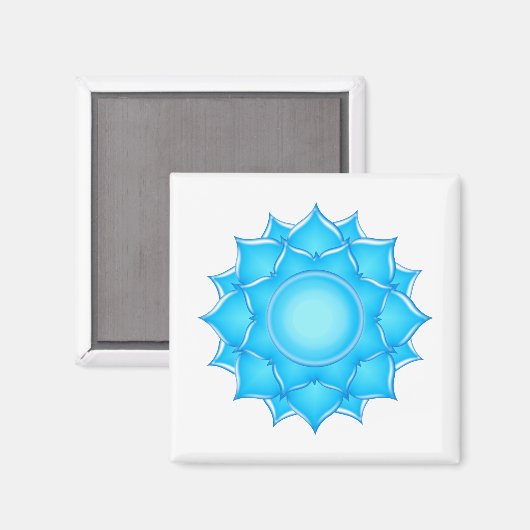 Blauer Lotus-Blume Zeichnend Magnet (Vorderseite/Rückseite)