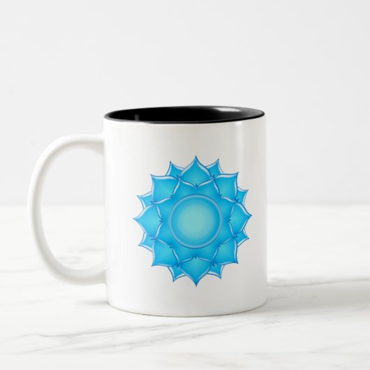 Blauer Lotus-Blume Zeichnend Zweifarbige Tasse (Links)