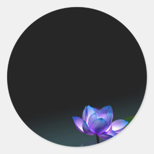 BLAUER LOTUS-FAN, personalisieren Sie es Runder Aufkleber