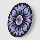 Blauer Lotus Große Wanduhr (Winkel)