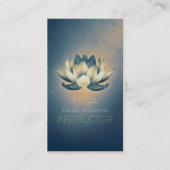 Blauer Lotus und OM Symbol Yoga Instructor Visitenkarte (Vorderseite)