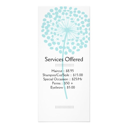 Blauer Löwenzahn hält Gestell-Karte instand Werbekarte (Vorne)