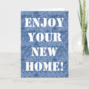 Blauer Luftpolsterfolie Housewarming Einladung