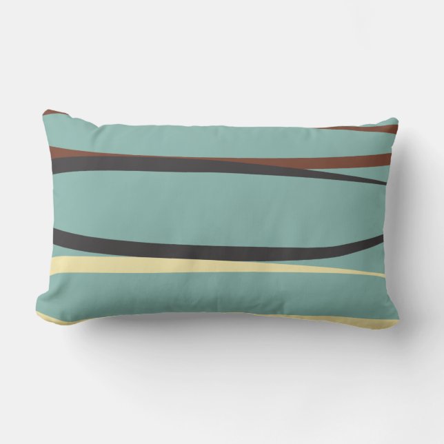 Blauer Lumbarwirbel Kissen mit Schwarz, Braun und  (Vorderseite)