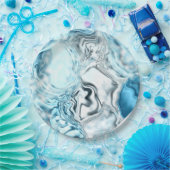 Blauer Luminanz Pappteller (Party)