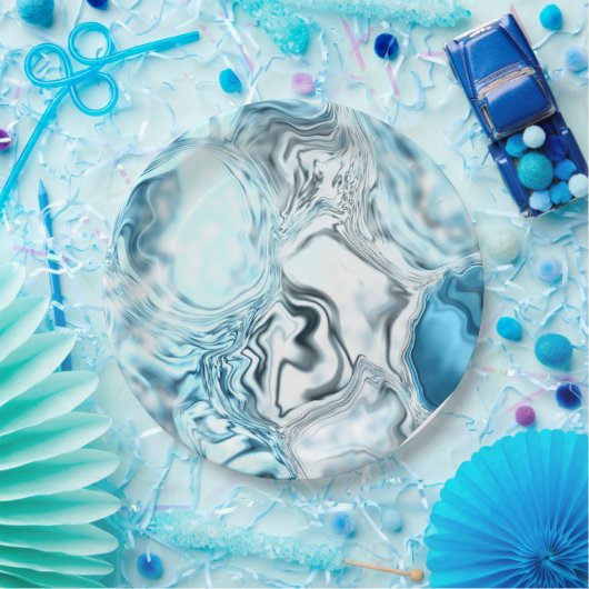 Blauer Luminanz Pappteller (Party)