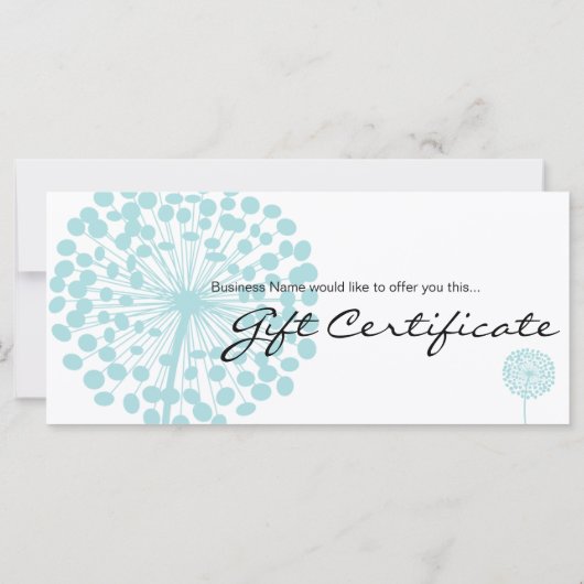 Blauer Lüster Blume Geschenkgutschein Design 4 (Rückseite)