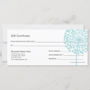 Blauer Lüster Blume Geschenkgutschein Design 4