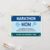 Blauer Lustiger Marathon Mutter Muttertag Karte (Vorderseite/Rückseite Beispiel)